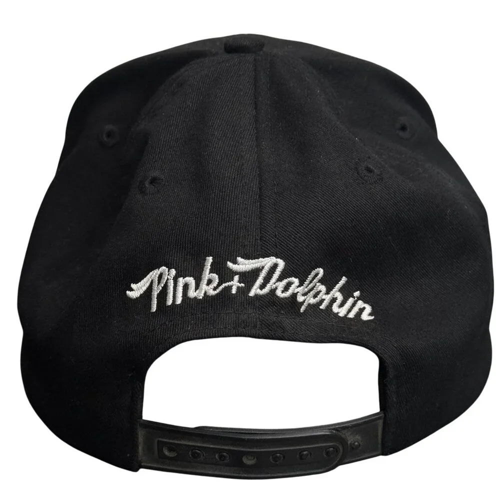 Pink Dolphin Black Snapback Hat With White "P" Embroidery - Picture 7 of 7